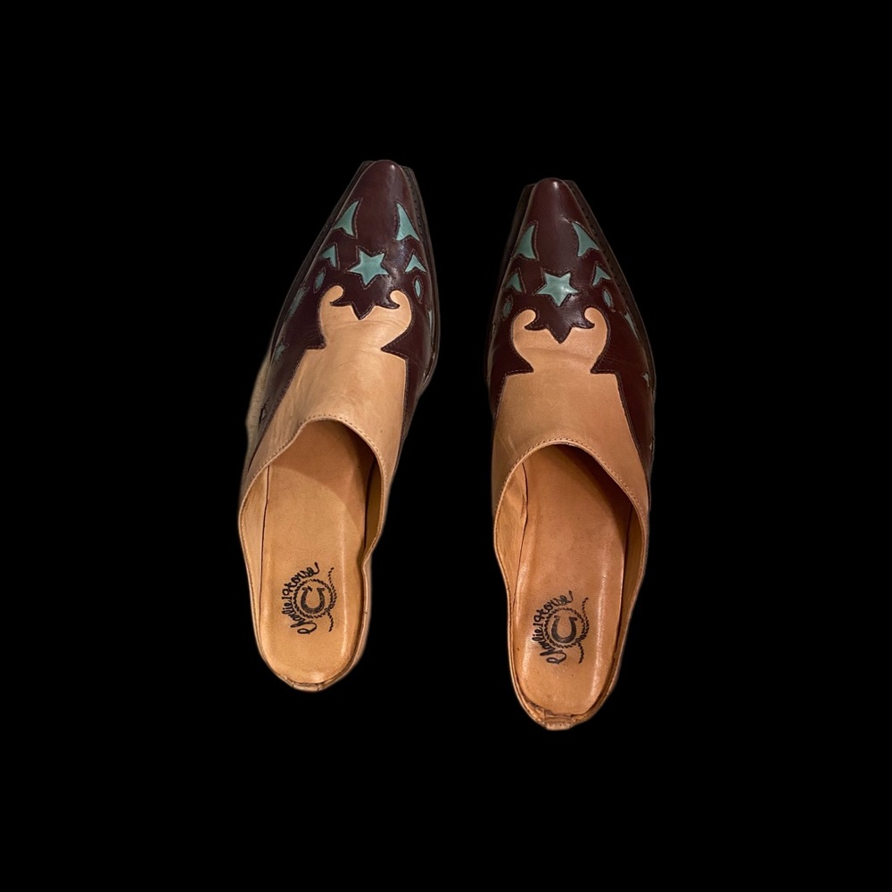 Charlie Horse Vintage Leather Heeled Mules size 9
